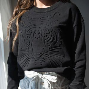 Duckthreads NWT Tiger Queen 3D Embossed Sweatshirt in Black